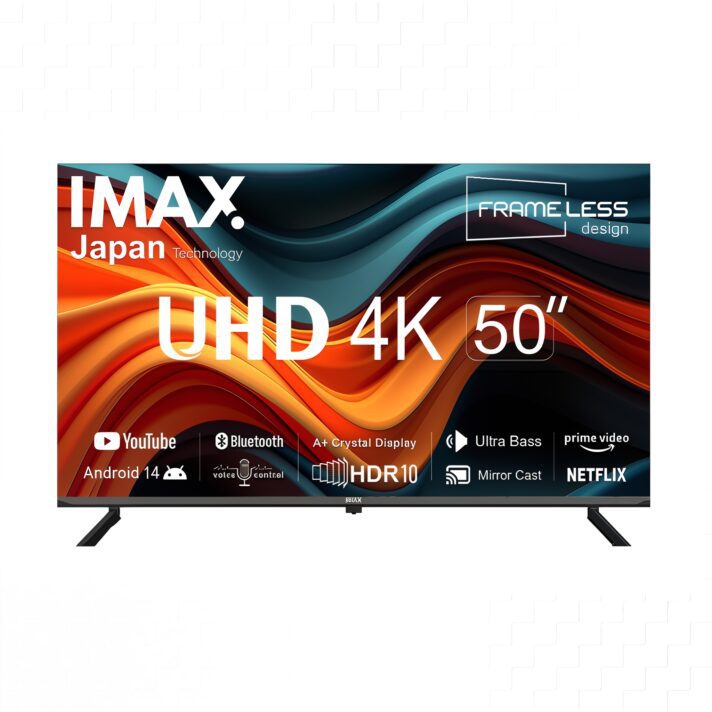 IMAX 50 inch Smart Android 14 Bluetooth 4K UHD HDR LED Frameless TV