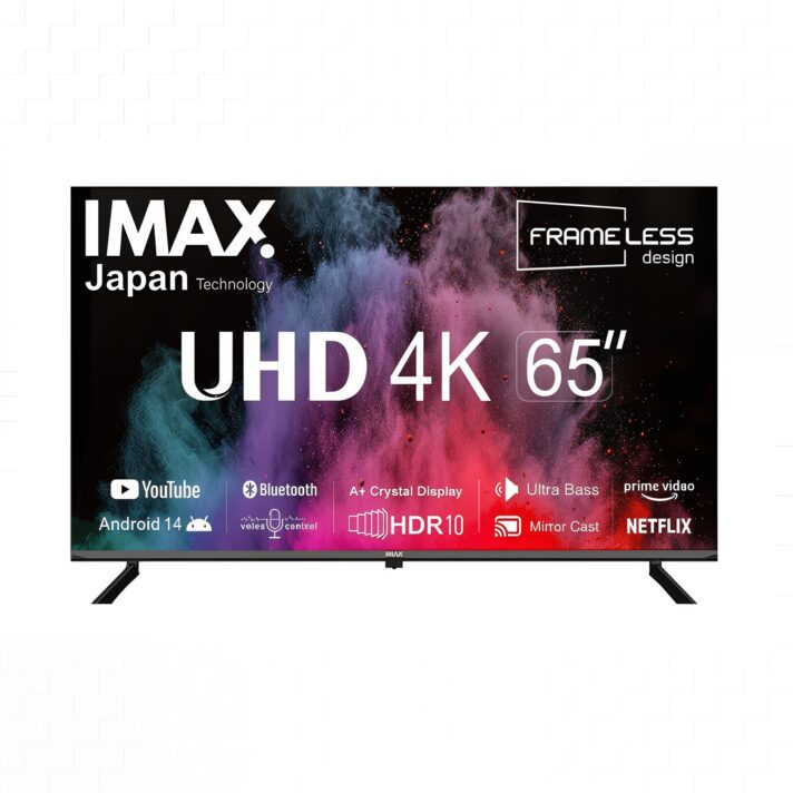 IMAX 65 inch Smart Android 14 Bluetooth 4K UHD HDR LED Frameless TV with Smart Remote best price in sri lanka
