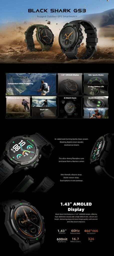 Black Shark GS3 Smart Watch 5 Black Shark GS3 Smart Watch