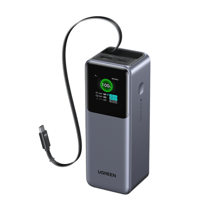 UGREEN 20000mAh 165W Power Bank with Retractable Cable